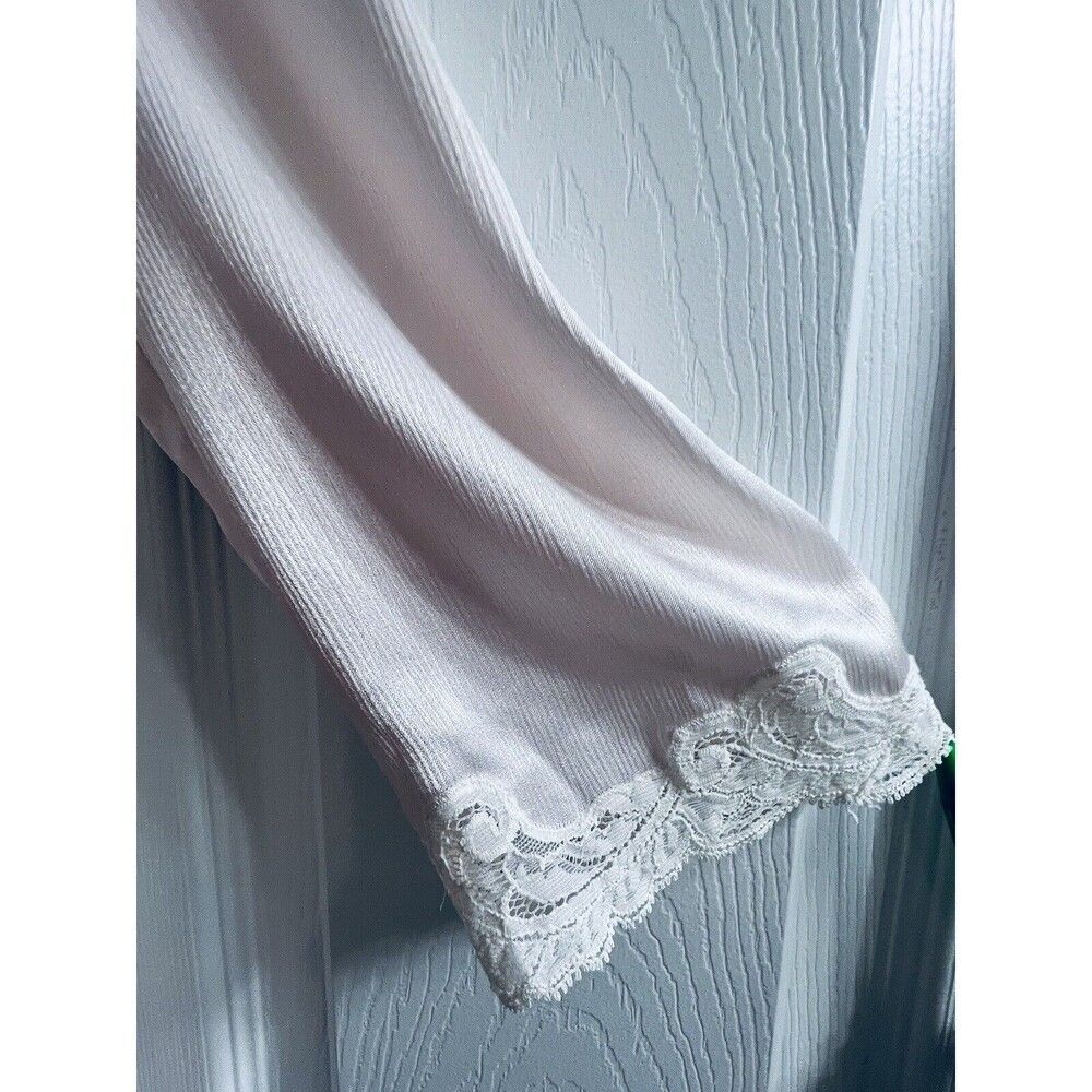 Natori Saks Fifth Ave Lt Pink Satin Lace Embroidered Nightgown Sz Small - Picture 9 of 12